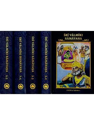 Sri Valmiki Ramayana- Ayodhya Kanda, Notes Based on Four Ancient Commentaries (Set of 5 Volumes)