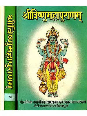 श्री विष्णुमहापुराणम्:  The Vishnu Purana (Set of Two Volumes) - An Old and Rare Book